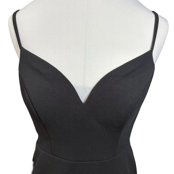 B. DARLIN‎ Juniors Strappy Black Mini Dress Size 9/10 Bodycon Cocktail Party - Picture 2 of 13